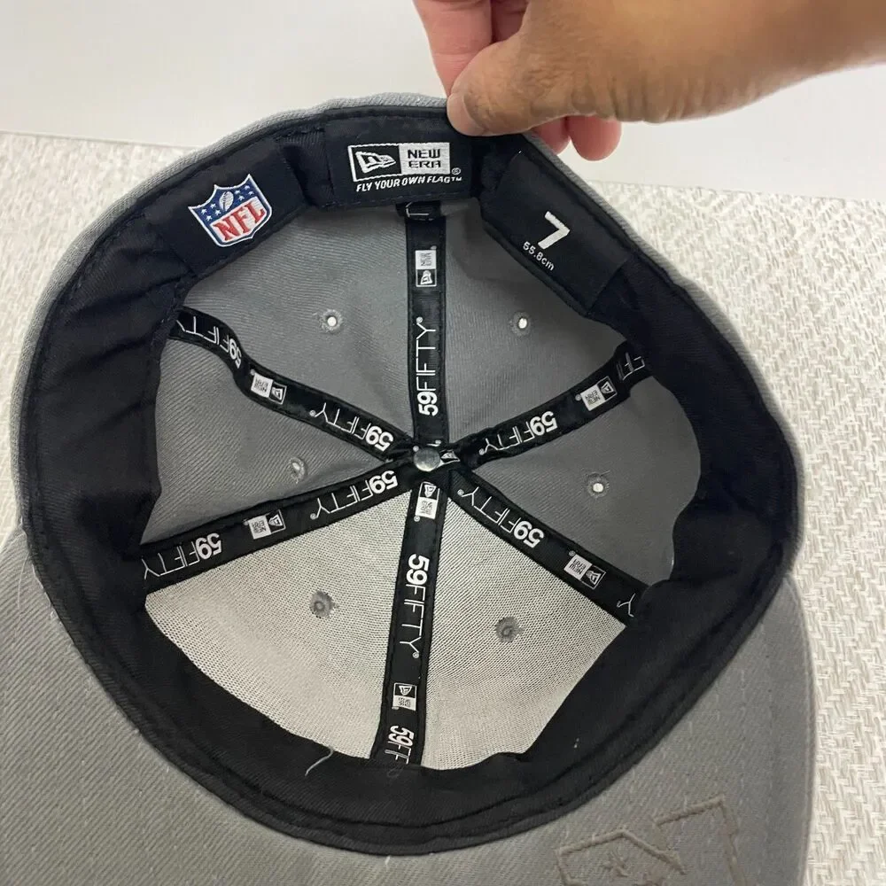 New Era 59 Fifty Mens 7 New York Giants Fitted Hat Cap Gray